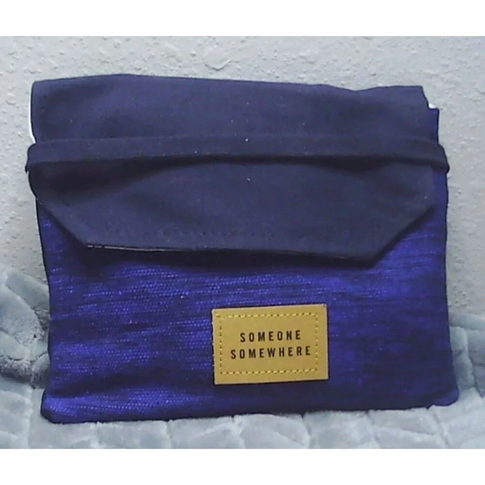 Delta Airlines Someone Somewhere Oaxaca Artisan Travel Amenity Blue Cloth Bag